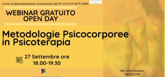 WEBINAR GRATUITO OPEN DAY : Metodologie psicocorporee in Psicoterapia